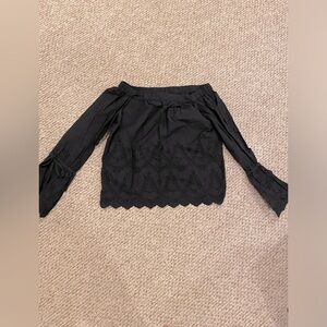 Trovata California Birds of Paradise Off-Shoulder Eyelet Top